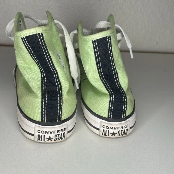 Unisex Kids Converse Chuck Taylor All Star High Top Sneakers Lime Green, Size 3 - Picture 5 of 6